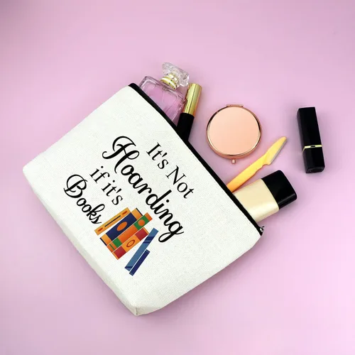 Vista 4 de Mxrymvu Regalos para amantes de los libros, regalos para bibliófilos, bolsa de maquillaje, libro de lectura, club, regalo para mujeres, bolsa