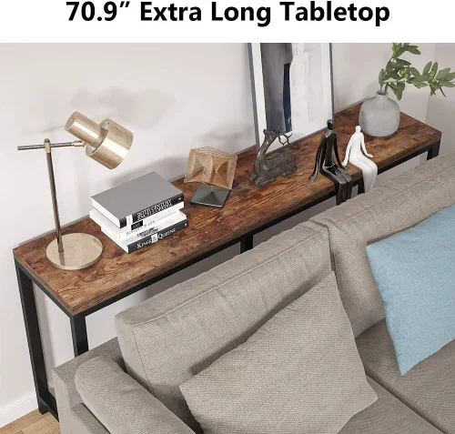Vista 7 de Tribesigns - Mesa de consola extralarga de 70.9 pulgadas detrás del sofá, mesa de sofá de fácil montaje para espacios pequeños de sala de estar