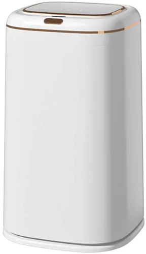 Vista 9 de Sooyee - Contenedor de basura de plástico rectangular con tapa a presión, para baño, tocador, dormitorio, cocina, taller, oficina, 10 litros, negro