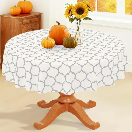 Vista 55 de Smiry - Mantel cuadrado de vinilo impermeable con respaldo de franela para mesas cuadradas, manteles de plástico lavables a prueba de derrames