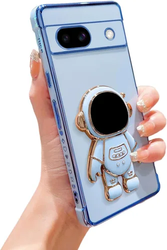 Vista 9 de phylla Funda para teléfono para Google Pixel 7A 6.1" 5g, Funda de teléfono con soporte astronauta chapado de lujo con patrón lateral pequeño
