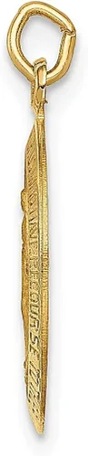 Vista 2 de ICE CARATS Colgante de medalla milagrosa ovalada pequeña de oro amarillo de 14 quilates, joyería fina religiosa para mujeres, regalos para ella, Oro