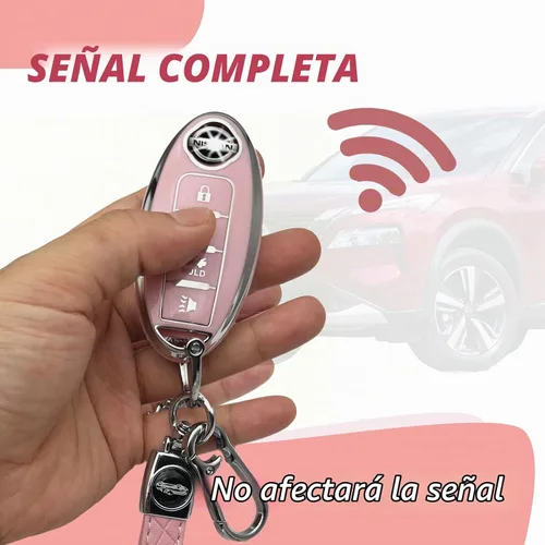 Vista 5 de Joilery Funda para llavero para Nissan Rogue Altima Accesorios, Compatible con llave de 4 botones, Carcasa protectora de TPU para Sentra, Murano