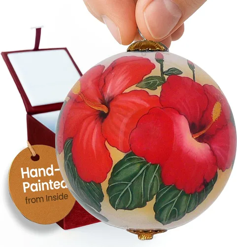 Vista 18 de Hawaiian Beach Life - Adorno hawaiano coleccionable de cristal pintado a mano con caja de regalo NB/H