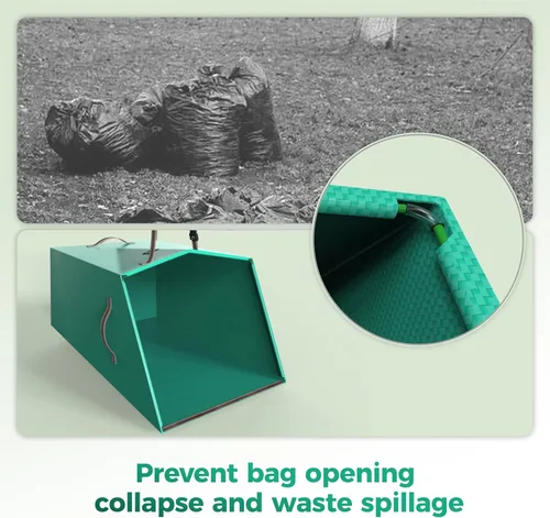 Vista 3 de Leaf Collector & Reusable Yard Waste Bag, 40 Gallon Dustpan-Type Collapsible, Portable, Adjustable Handle, Garden Lawn Clean Up, Leaf Collector