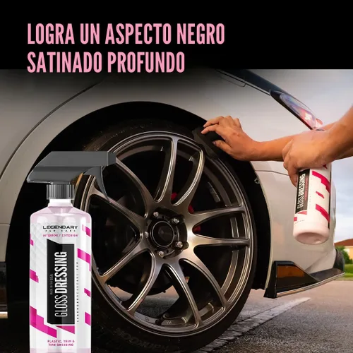 Vista 3 de Legendary Gloss Dressing 16oz – Spray abrillantador de neumáticos y restaurador de plástico – Abrillantador de neumáticos a base de agua y spray