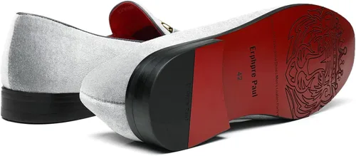 Vista 6 de Mocasines de terciopelo para hombre, zapatos de fiesta de boda de moda