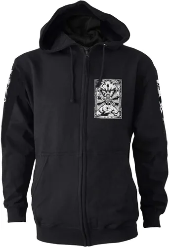 Vista 2 de Darkside Clothing Baphomet Sudadera con capucha y cremallera negra