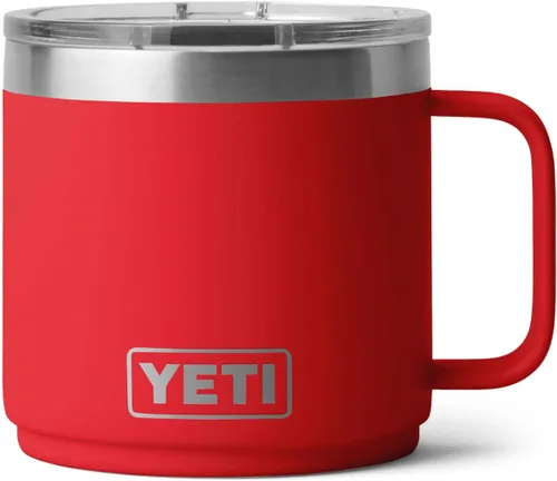 Vista 21 de YETI Rambler - Taza apilable con forro de cerámica, de 14 onzas, aislada al vacío, de acero inoxidable con tapa MagSlider, color negro