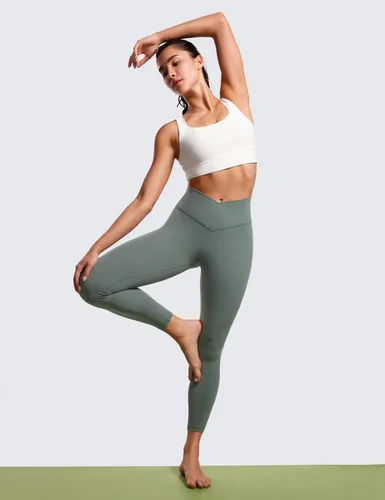 Vista 3 de CRZ YOGA Butterluxe - Leggings de entrenamiento con cintura cruzada para mujer, 2528 pulgadas, cintura alta cruzada en V, para gimnasio, atletismo