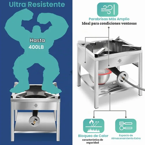 Vista 5 de ARC 84QT - Olla para hervir mariscos de acero inoxidable con quemador