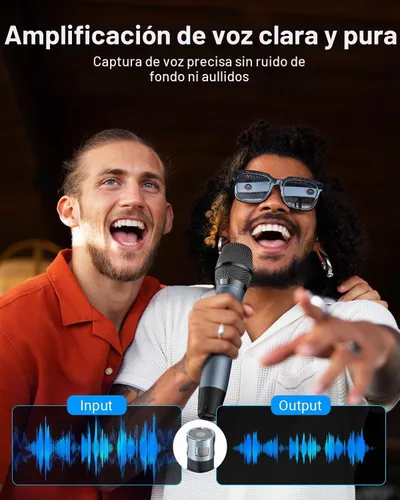 Vista 2 de Micrófonos Inalámbricos UHF Recargables, Dos Micrófonos de Mano de Metal con Receptor de 1/4", Plug-and-Play para Altavoz y Sistema PA, Karaoke