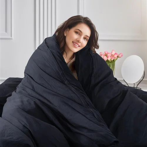 Vista 325 de NEXHOME PRO Funda de edredón Twin XL 100% algodón lavado, transpirable, duradera, texturizada, similar al lino, juego de ropa de cama para el hogar