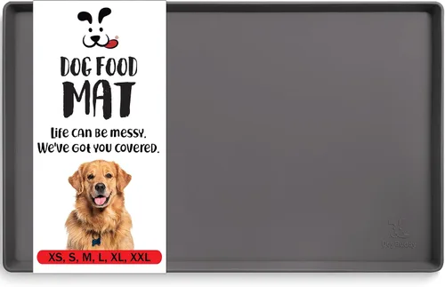 Vista 20 de DogBuddy Tapete antideslizante para la comida y el agua de perros y mascotas, impermeable, de silicona, con bordes, XS (11 x 11 pulgadas), negro