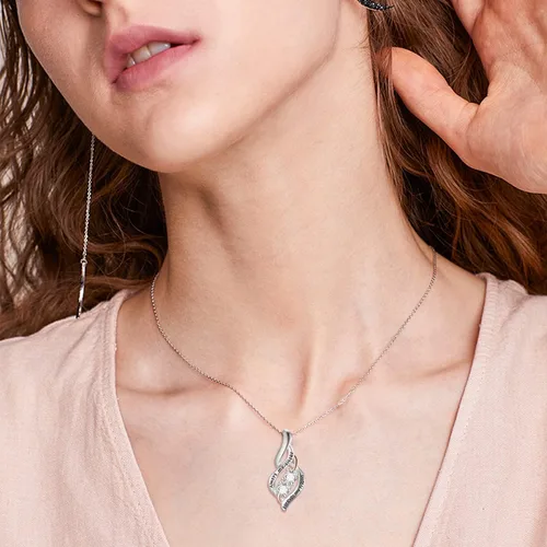 Vista 5 de POPKIMI Regalos para hermana de hermana, regalos de cumpleaños de hermana 234 hermanas, collar de plata de ley con concha de abulón de cristal