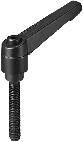 Vista 13 de uxcell Mango M6 x 1.575 in Palanca de sujeción ajustable Rosca Botón de trinquete macho roscado Perillas de tornillo de liberación rápida Pernos
