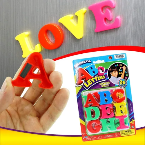 Vista 3 de JA-RU Juego de letras magnéticas (1 paquete de letras ABC) letras de plástico coloridas. Imanes de refrigerador para niños y niños pequeños.