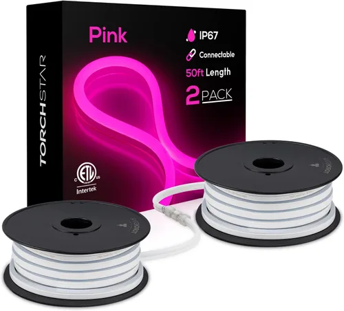 Vista 12 de TORCHSTAR Cuerda de luces LED de neón de alta calidad de 50 pies, decoración flexible de festivales, impermeable IP67 para exteriores, enchufe UL