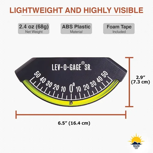 Vista 4 de Sun Company Lev-o-gage Sr. Marine - Clinómetro de ángulo de talón para barcos y embarcaciones marítimas Mide el ángulo de -50 a 50 grados