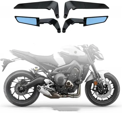 Vista 2 de Motorcycle Rearview Mirror For FZ8 FZ-8 Motorcycle Mirrors Stealth Winglets Mirror To Rotate Adjustable Mirrors
