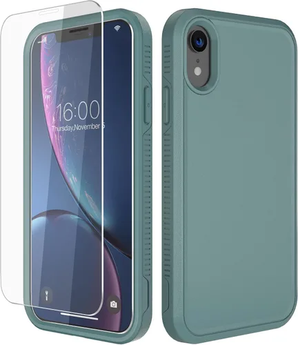 Vista 15 de Diverbox Funda para iPhone XR [Protector de Pantalla de Vidrio Templado] [A Prueba de Golpes] [A Prueba de Caídas] Funda de Teléfono de Protección