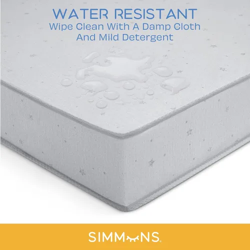 Vista 6 de Simmons - Colchón infantil Silver Nights de doble cara para cuna de bebé y colchón para niños pequeños - GREENGUARD Gold - Impermeable - Núcleo