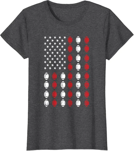 Vista 4 de Camiseta patriótica de jugador atleta del 4 de julio de fútbol americano, Negro