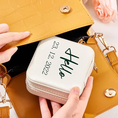 Vista 7 de Flycalf Joyero personalizado organizador de estuche de viaje portátil para aretes, mini regalos de dama de honor para niñas, niños, artículos