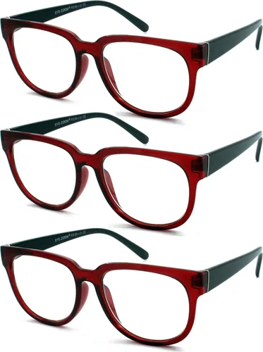 Vista 6 de Paquete de 3 lentes de lectura para mujer con marco de plástico elegante