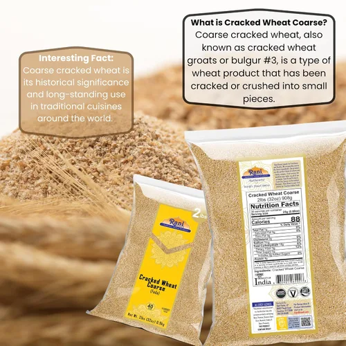 Vista 5 de Rani - Trigo grueso agrietado (trigo fada/bulgur #3) 32 onzas (2 libras) 32.03 oz ~ Todo natural Vegano Apto para gluten Sin OMG Kosher