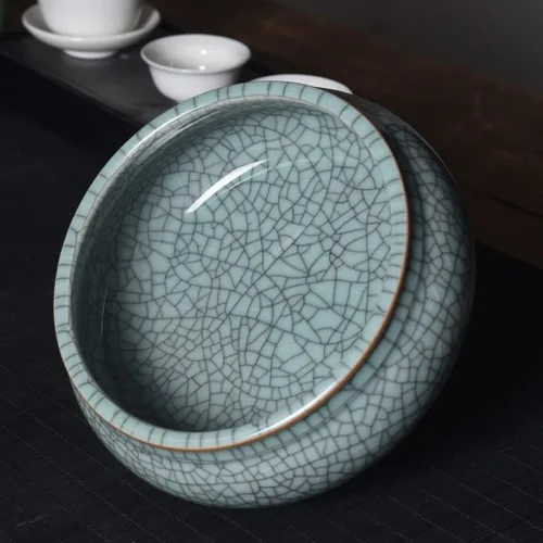 Vista 6 de BONAD Incense Holder Celadon Incense Burner Ceramic Large Incense Burner Household Plate Incense Sandalwood Tower Incense Living Room Incense Cone