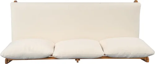 Vista 7 de Christopher Knight Home Poppy - Sofá de madera de acacia para exteriores de 3 plazas con cojín, sofá de madera para patio con cojín, cómodo sofá