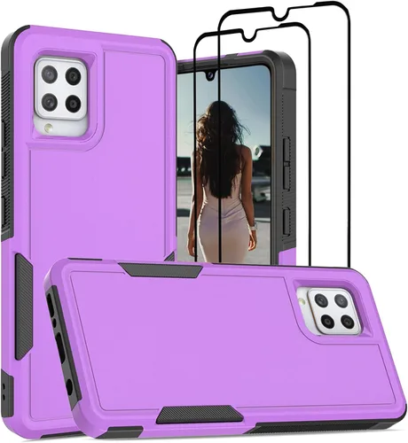 Vista 8 de Jeylly Funda para Samsung Galaxy A42 5G con protector de pantalla de vidrio templado, resistente a los golpes, a prueba de caídas, duradera