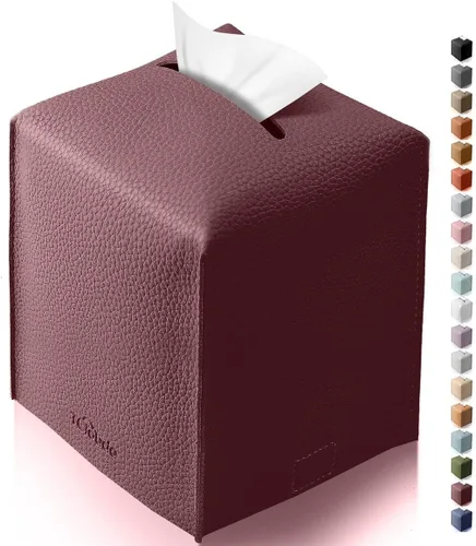 Vista 25 de Funda cuadrada para caja de pañuelos de piel sintética moderna para decoración creativa, paquete de 2, ideal para baños, oficina, coche, mesita