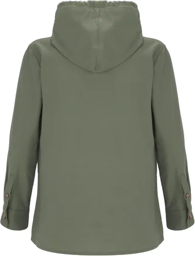 Vista 5 de Camisas de lino para hombre, ligeras, con botones, de manga larga, con capucha, ajuste regular, de algodón, para la playa