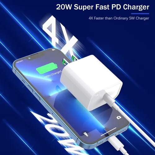 Vista 2 de 【Certificado Apple MFi】Cargador Rápido iPhone, Cable de Carga Rápida i Phone Paquete de 3 Cargador iPhone Bloque de Enchufe de Carga Rápida Cable