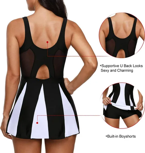 Vista 6 de Zando Trajes de baño para mujer 2025 Vestido de natación para mujer, trajes de baño, falda de natación, traje de baño de una pieza, traje de baño