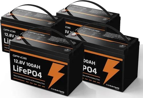 Vista 9 de Grupo 24 LiFePO4 Batería 12V 100Ah, batería de litio ligera de 21.9 libras con BMS de 100 A, 4S4P expandible, hasta 15,000 ciclos, ideal para RV