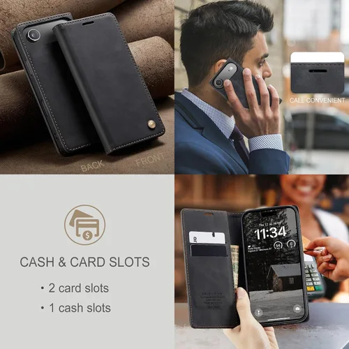 Vista 6 de QLTYPRI Para iPhone Air Case Wallet Con Tarjetero, Vintage PU Cuero Kickstand Cierre Magnético A Prueba De Golpes Folio Libro Funda Para IPhone 17