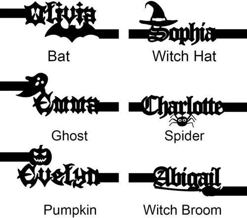 Vista 2 de AILIN Anillos personalizados con nombre para mujer, anillos de Halloween personalizados con nombre de murciélagocalabazafantasmasombrero