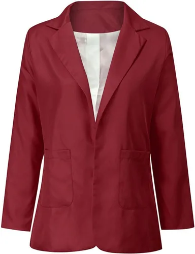 Vista 2 de Blazer Jacket for Women Work Professional Blazer Cardigan Casual Solid Color Blazer Lapel Open Front Office Suit Jacket
