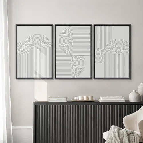 Vista 466 de SIGNWIN Lienzo enmarcado para pared, juego de arte pastel con cadena montañosa, bosque, niebla, naturaleza silvestre, ilustraciones modernas, arte