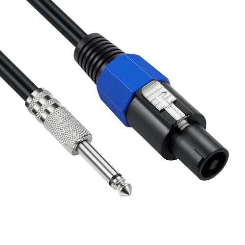 Vista 5 de Cable Speakon a 1/4 de altavoz mono, 0.250 in (1/4 de pulgada), enchufe TS mono macho a Speakon macho adaptador de audio para altavoz DJ/PA