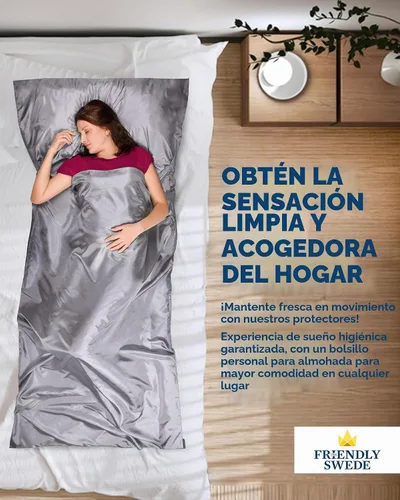 Vista 5 de The Friendly Swede Sleeping Bag Liner - Cold Weather Microfiber or Ultralight Polyester Adult Sleep Sack in 3 Sizes- for Hotel and Camping Sheets