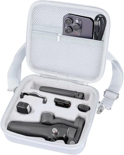 Vista 10 de Estuche de almacenamiento compatible con DJI Osmo Mobile 8 / 7P / 7 Gimbal estabilizador Accesorios (negro)
