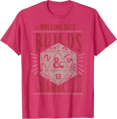 Vista 22 de Dungeons & Dragons Camiseta de manga corta con personajes Rolling Dice Builds, Negro