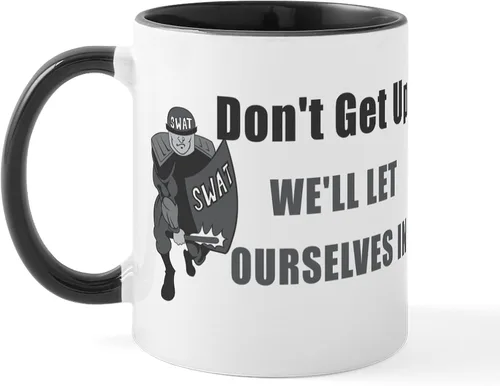 Vista 4 de CafePress SWAT Dont Get Up - Taza de café de cerámica de 11 oz (11.0 fl oz)