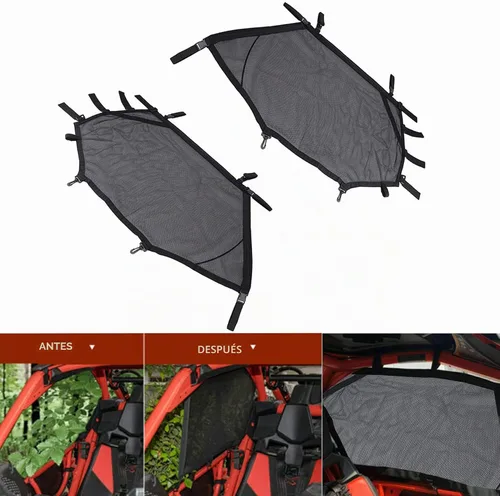 Vista 7 de Red para Ventana de ATV/UTV Protector de Malla para Jaula Trasera Enrollable + Derecha + Izquierda Cubierta de Red Protectora de Sombra para Ventana