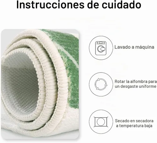 Vista 6 de Lukinbox Tapetes de baño para baño, alfombra de baño antideslizante con hojas verdes, bonita alfombra de baño lavable para puerta de baño