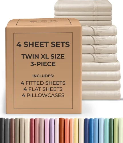 Vista 94 de Pack of 2, Twin Size 3 Piece Sheet Set - Breathable & Cooling - White